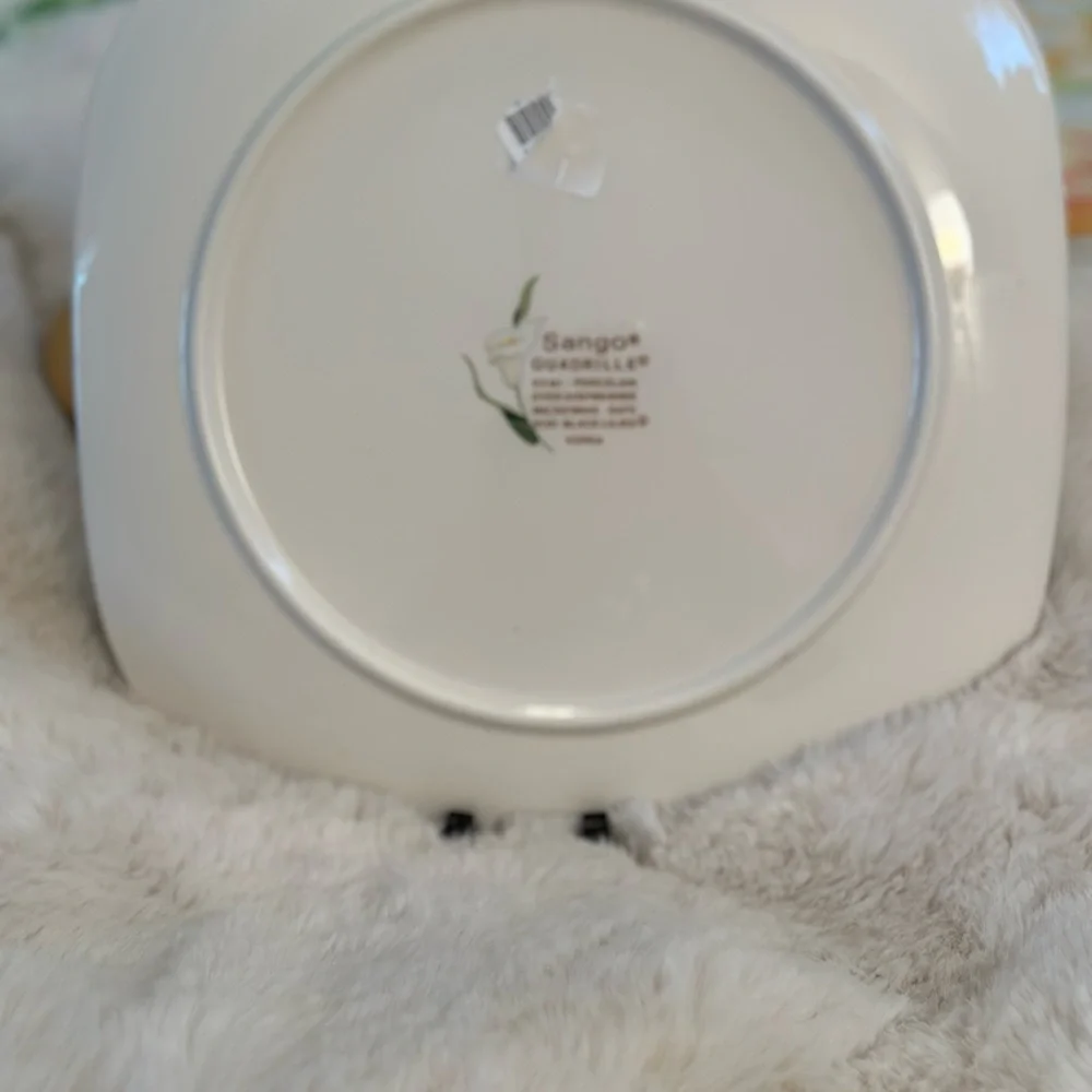 NWT RARE Vintage Sango Quadrille Semi-Porcelain 5101 Black Lillie’s platter - Picture 3 of 6